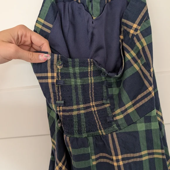 Green and Blue Plaid Retro Dress Size Large - Picture 6 of 7